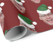 顔カスタムフォトサンタハット繰り返しパターン ラッピングペーパー (ロールコーナー)