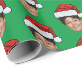 顔カスタムフォトサンタ顔繰り返しパターン ラッピングペーパー (ロールコーナー)