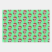 顔カスタムフォトサンタ顔 ラッピングペーパーシート (正面3)