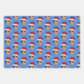 顔カスタムフォトサンタ顔 ラッピングペーパーシート (正面2)