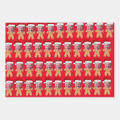 顔カスタムフォトジンガーブレッおもしろいドジョーバイデン氏クリスマス ラッピングペーパーシート (正面3)