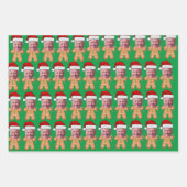 顔カスタムフォトジンガーブレッおもしろいドジョーバイデン氏クリスマス ラッピングペーパーシート (正面2)