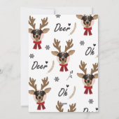 顔カスタムフォトトインディアクリスマスホリデーブラック シーズンカード (裏面)