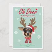 顔カスタムフォトトインデナークリスマスホリデーグリーン シーズンカード (正面)