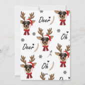 顔カスタムフォトトインデナークリスマスホリデーグリーン シーズンカード (裏面)