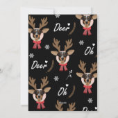 顔カスタムフォトトインデナークリスマスホリデーホワイト シーズンカード (裏面)