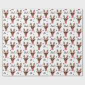 顔カスタムフォトトインデナークリスマスホリデーホワイト ラッピングペーパー (フラット)