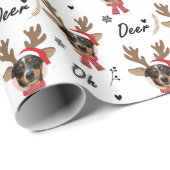 顔カスタムフォトトインデナークリスマスホリデーホワイト ラッピングペーパー (ロールコーナー)