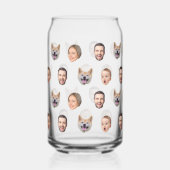 顔カスタムフォト家族ギフト、4枚の写真顔 ガラス缶 (正面)