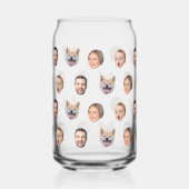 顔カスタムフォト家族ギフト、4枚の写真顔 ガラス缶 (左)