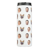 顔カスタムフォト家族ギフト、4枚の写真顔 タンブラー (裏面)