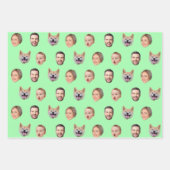 顔カスタムフォト家族ギフト、4枚の写真顔 ラッピングペーパーシート (正面2)