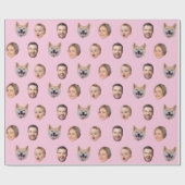 顔カスタムフォト家族ギフト、4枚の写真顔 ラッピングペーパー (フラット)