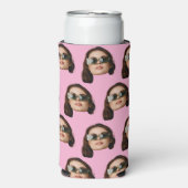 顔カスタムフォト誕生日の好意バチュラーパーティ スリム缶クーラー (Seltzer正面)