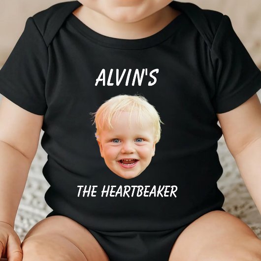 顔カスタムベビーガール男の子バースデーパーティー生まれたばかりの ベビーボディスーツ