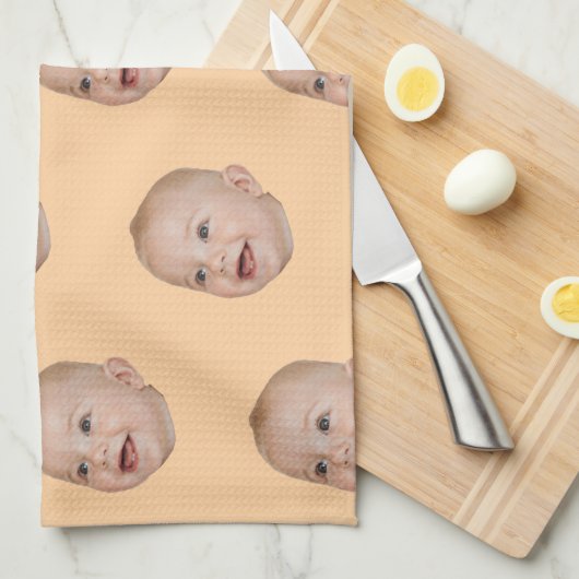 顔カスタムベーキングギフトパーソナライズされたおばあちゃんの キッチンタオル (四つ折り)