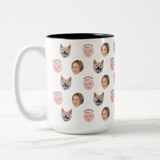 顔カスタムマグ、カスタム写真マグ、家族のギフト ツートーンマグカップ (左)