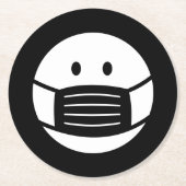 顔カスタムマスクアイコン付きドリンクコースター ラウンドペーパーコースター (正面)