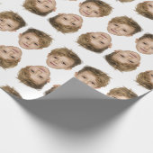 顔カスタム写真とギフトカスタマイズクリスマス ラッピングペーパー (角)