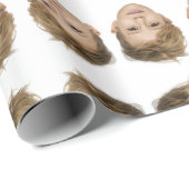 顔カスタム写真とギフトカスタマイズクリスマス ラッピングペーパー (ロールコーナー)