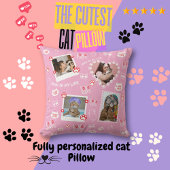 顔カスタム写真と猫の名前が登場する猫まくら クッション