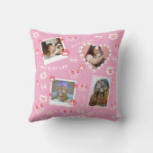 顔カスタム写真と猫の名前が登場する猫まくら クッション (裏面)