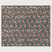 顔カスタム写真クリスマスくるみ割りギフトラップ ラッピングペーパー (フラット)