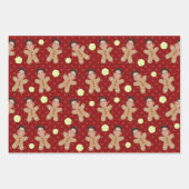 顔カスタム写真クリスマス品種パック3かわいい ラッピングペーパーシート (正面)