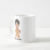 顔カスタム写真ジンジャーブレッドおもしろいクリスマスの子供 コーヒーマグカップ (正面左)