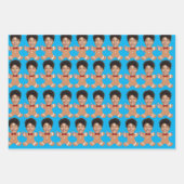 顔カスタム写真ジンジャーブレッドパーソナライズされた写真 ラッピングペーパーシート (正面3)