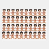 顔カスタム写真ジンジャーブレッドパーソナライズされた写真 ラッピングペーパーシート (正面)