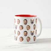 顔カスタム写真ファミリーマグカップ、4写真マグカップ ツートーンマグカップ (正面右)