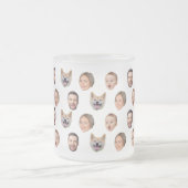 顔カスタム写真ファミリーマグカップ、4写真マグカップ フロストグラスマグカップ (中央)