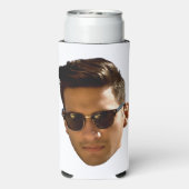 顔カスタム切り出しバチェロレッテ誕生日 スリム缶クーラー (Seltzer裏面)