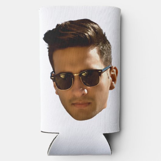 顔カスタム切り出しバチェロレッテ誕生日 スリム缶クーラー (裏面)