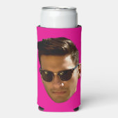 顔カスタム切り出しバチェロレッテ誕生日 スリム缶クーラー (Seltzer正面)