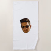 顔カスタム切り出しバチェロレッテ誕生日 ビーチタオル (正面)