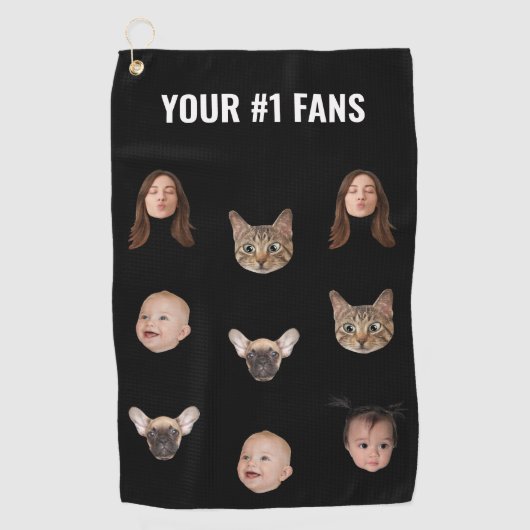 顔カスタム皮肉パーソナライズされたガールフレンド妻 ゴルフタオル (正面)