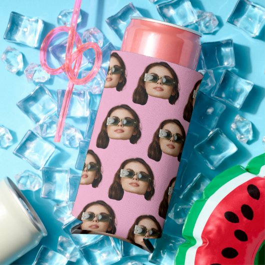 顔カスタム誕生日ウィーズバチュラーパーティ スリム缶クーラー (インサイチュ 夏)