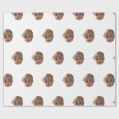 顔カスタム誕生日パーティーカスタムベビーフォトギフト ラッピングペーパー (フラット)