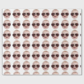 顔カスタム誕生日パーティーカスタムベビーフォトギフト ラッピングペーパー (フラット)