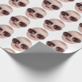 顔カスタム誕生日パーティーカスタムベビーフォトギフト ラッピングペーパー (角)