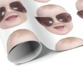 顔カスタム誕生日パーティーカスタムベビーフォトギフト ラッピングペーパー (ロールコーナー)