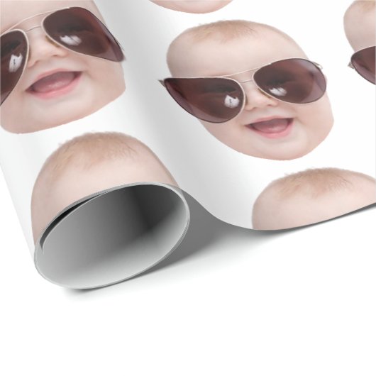 顔カスタム誕生日パーティーカスタムベビーフォトギフト ラッピングペーパー (ロールコーナー)