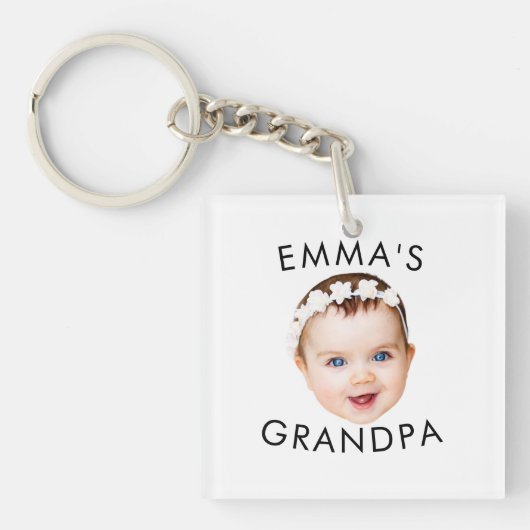 顔カスタム誕生日母おばあちゃん祖母 キーホルダー (正面)