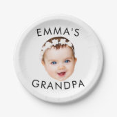 顔カスタム誕生日母おばあちゃん祖母 ペーパープレート (正面)