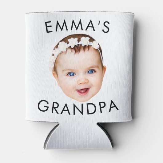 顔カスタム誕生日母おばあちゃん祖母 缶クーラー (正面)