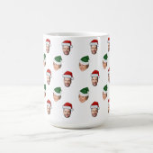 顔カスタム2写真サンタハットクリスマスギフト コーヒーマグカップ (中央)