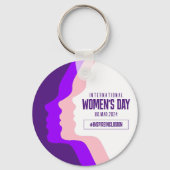顔カラフルズ女子デー国際的3月8日 キーホルダー (正面)