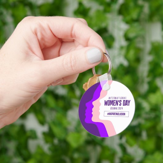 顔カラフルズ女子デー国際的3月8日 キーホルダー (手)
